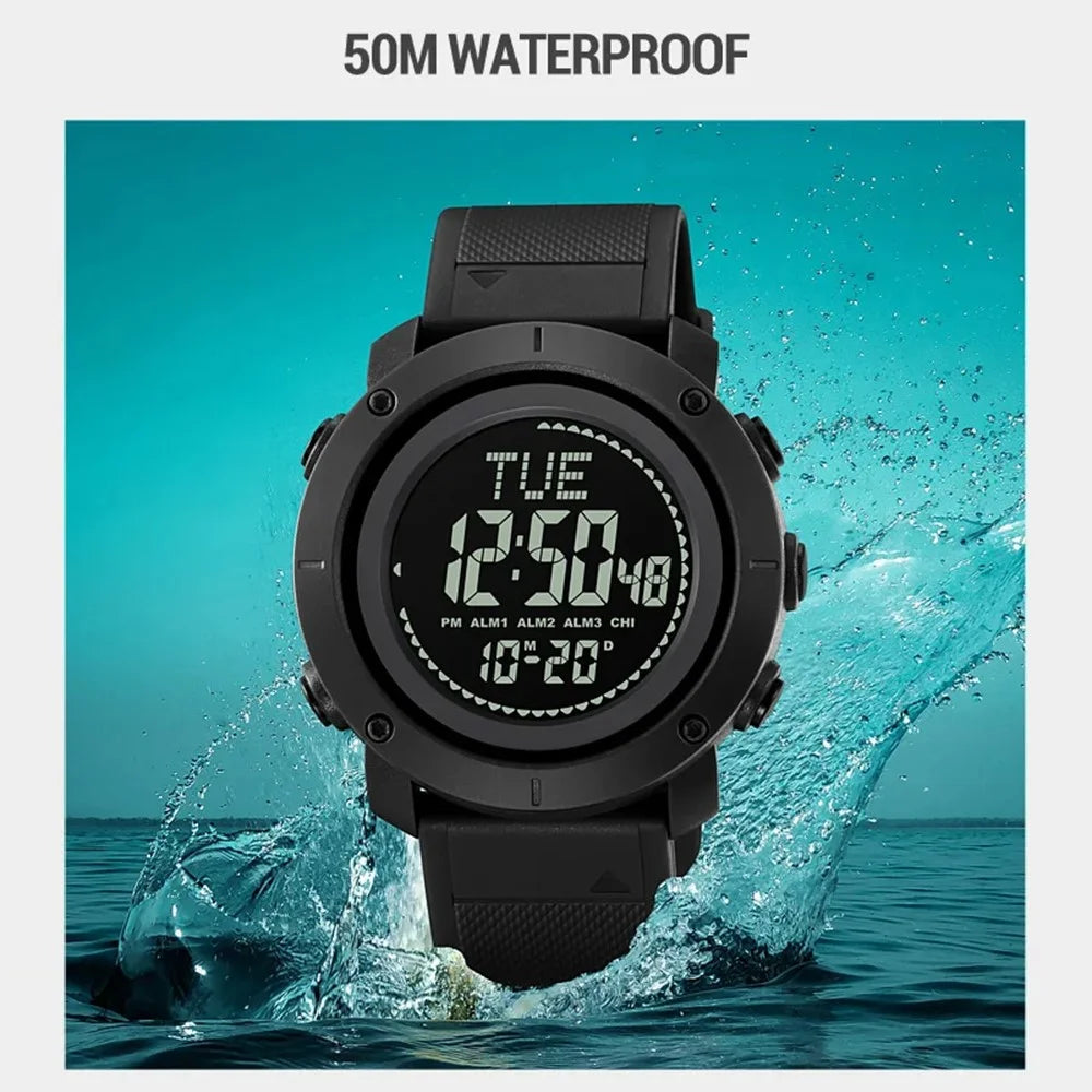 SKMEI 2095 Outdoor Sports 12  /  24H Multifunction Luminous Electronic Watch - Army Green - 3
