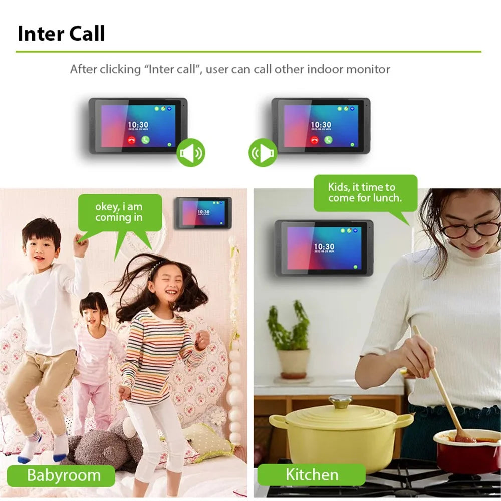 702MJID11 7-inch Monitor Tuya App WiFi Doorbell RFID Card Unlock 1080P Visual Doorbell, US Plug - 6