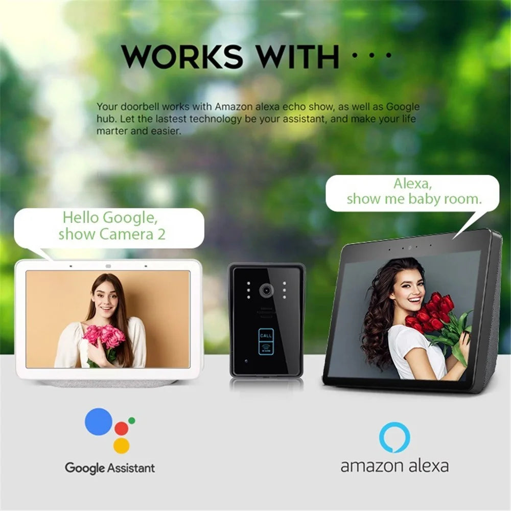 702MJID11 7-inch Monitor Tuya App WiFi Doorbell RFID Card Unlock 1080P HD Video Doorbell, EU Plug - 4