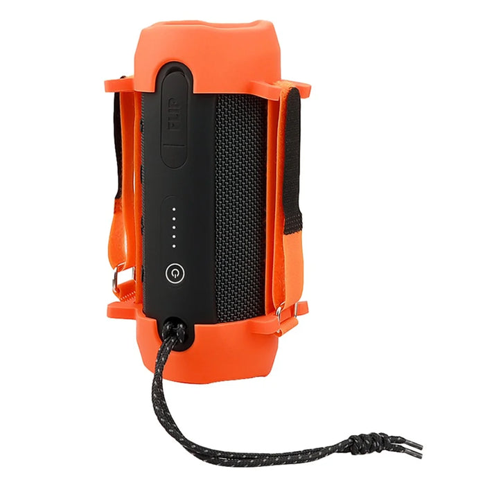 1 Pair Support Stand Case for JBL Flip Essential 2 / 3 SE Portable Bluetooth-compatible Speaker Silicone Sleeve Cover - Orange - 2
