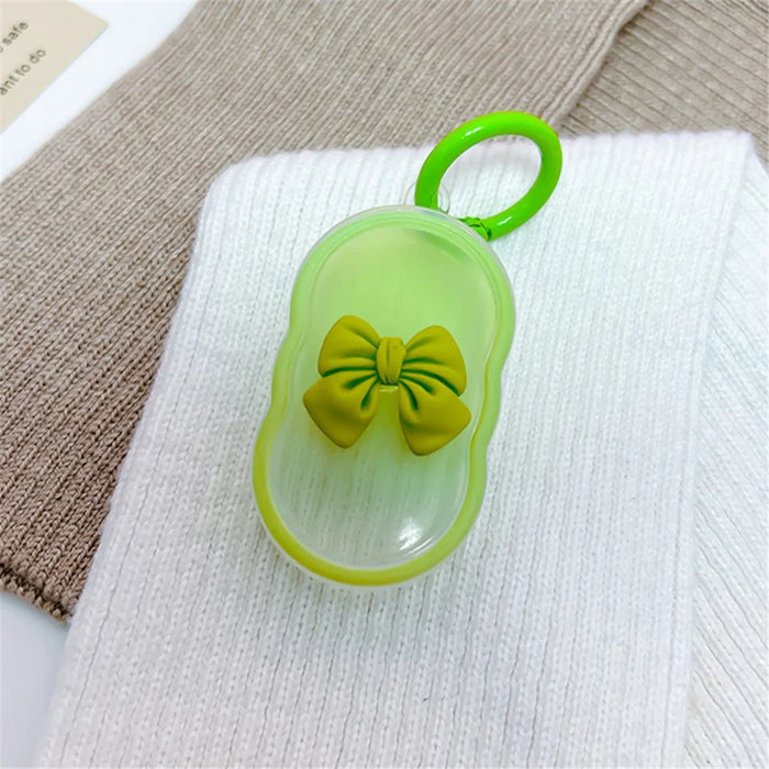 For Samsung Galaxy SmartTag2 TPU Case Bluetooth-compatible Tracker Cover with Ring Buckle - Green Bowknot+Green Ring - 1