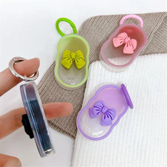 For Samsung Galaxy SmartTag2 TPU Case Bluetooth-compatible Tracker Cover with Ring Buckle - Green Bowknot+Green Ring - 2