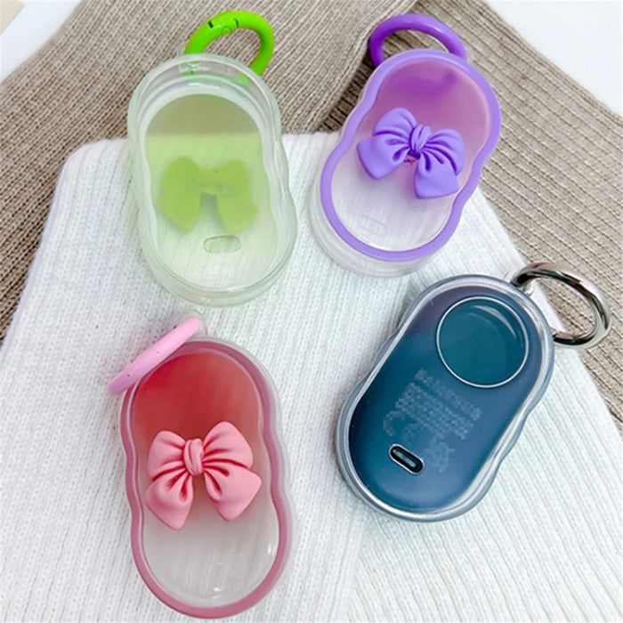 For Samsung Galaxy SmartTag2 TPU Case Bluetooth-compatible Tracker Cover with Ring Buckle - Green Bowknot+Green Ring - 3