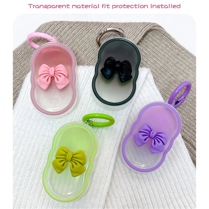 For Samsung Galaxy SmartTag2 TPU Case Bluetooth-compatible Tracker Cover with Ring Buckle - Green Bowknot+Green Ring - 5