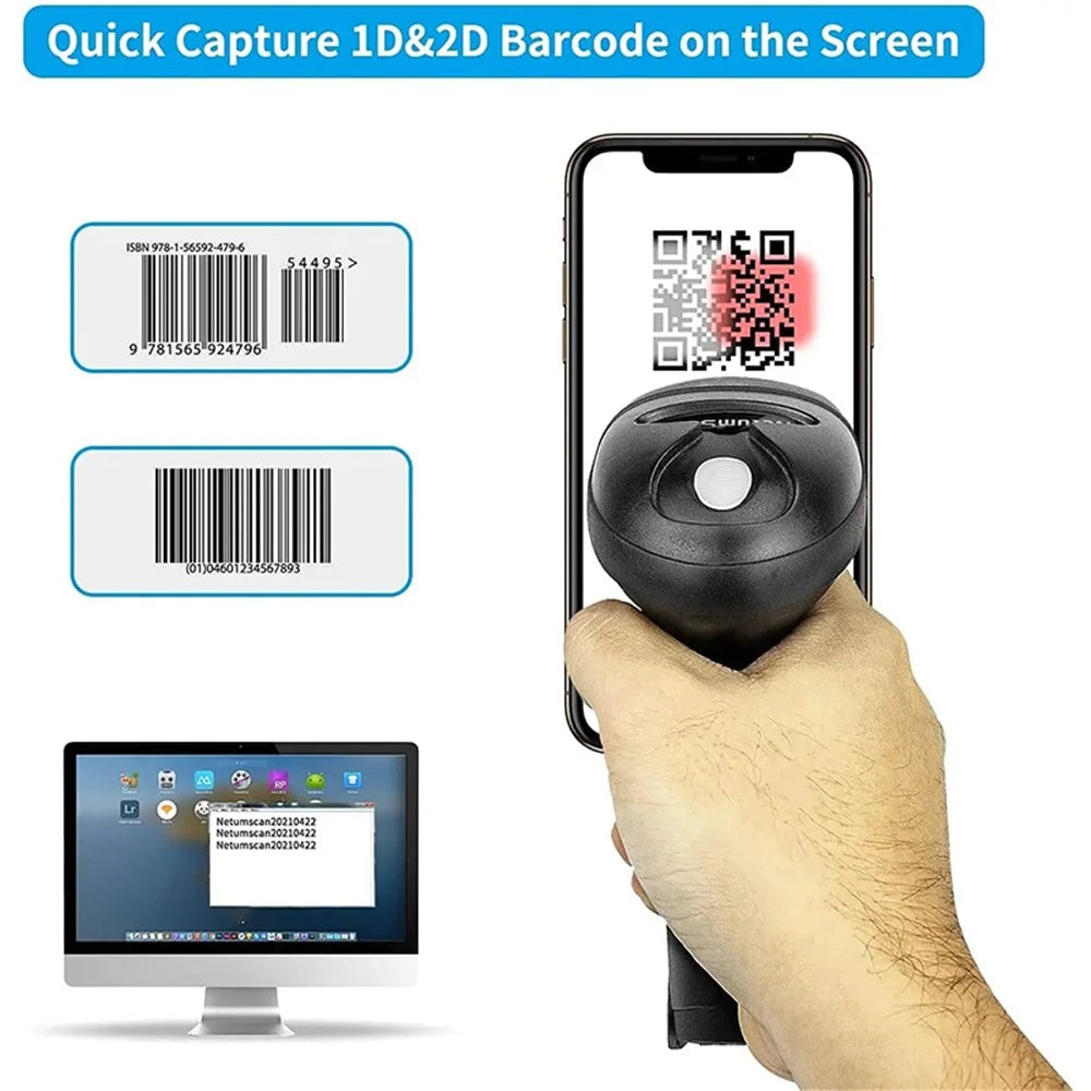 NETUM L8 Portable 2.4G Wireless Barcode Scanner QR Code Scanning Gun for Mobile Payment - 2