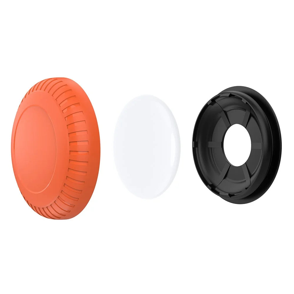 For AirTag Holder Case with Adhesive Sticker TPU+PC Protective Tracker Finder Cover - Orange - 5
