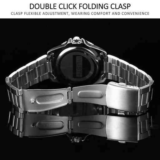 WLISTH S510 Luminous Men's Sports Quartz Watch Waterproof Wrist Bracelet - Steel Strap / White - 2