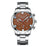 WLISTH S508 Men Calendar Luminous Quartz Watch with 3 Decorative Dials - Silver Case+Brown Dial+Steel Strap - 1