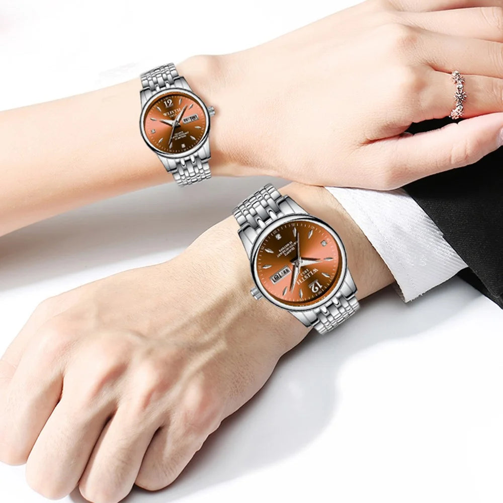 WLISTH S507 Waterproof Bracelet Calendar Date Week Display Quartz Watch - Rose Gold+White / For Women - 6