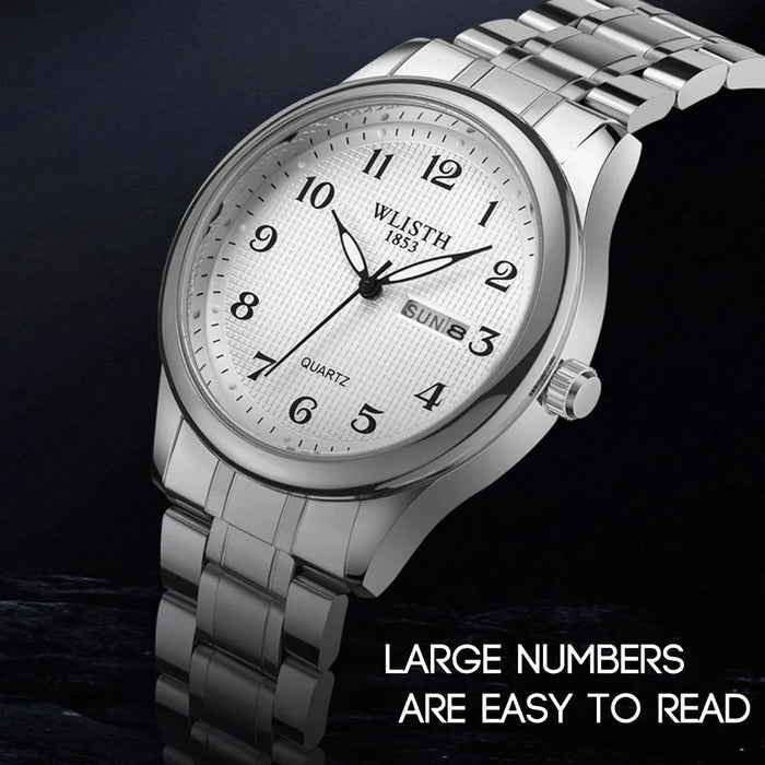 WLISTH S6150 Quartz Watch Luminous Wrist Bracelet with Stainless Steel Strap - Gold / for Men - 6
