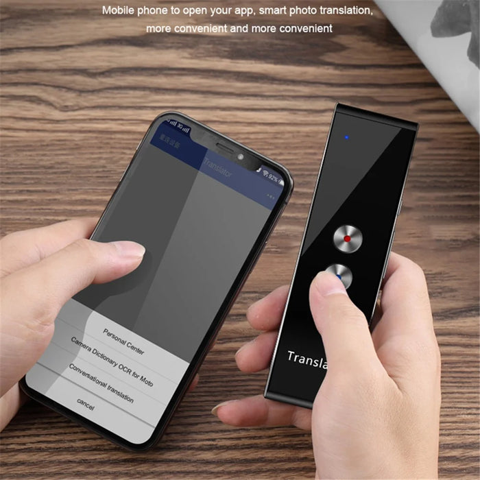 T8+ Bluetooth-compatible 40 Languages Speech Instant Translator for Travel, Learning - Black - 4