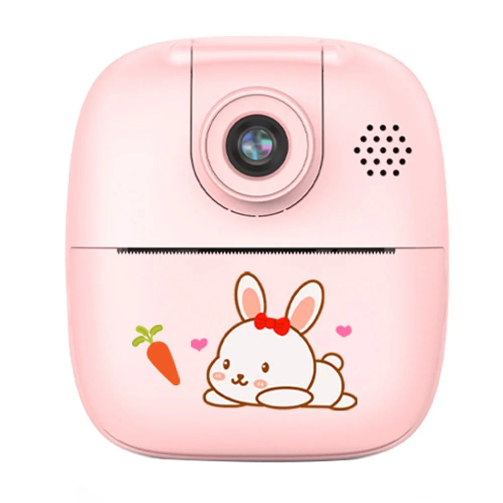 A19 Kids Instant Print Camera 24MP Zero Ink Kids Digital Camera Child Selfie Camera Toy - Pink - 1