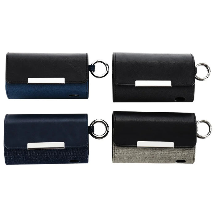Case for IQOS 3 / 3 Duo , PU Leather Electronic Cigarette Storage Bag with Hook - Sapphire+Denim Dark Blue - 6