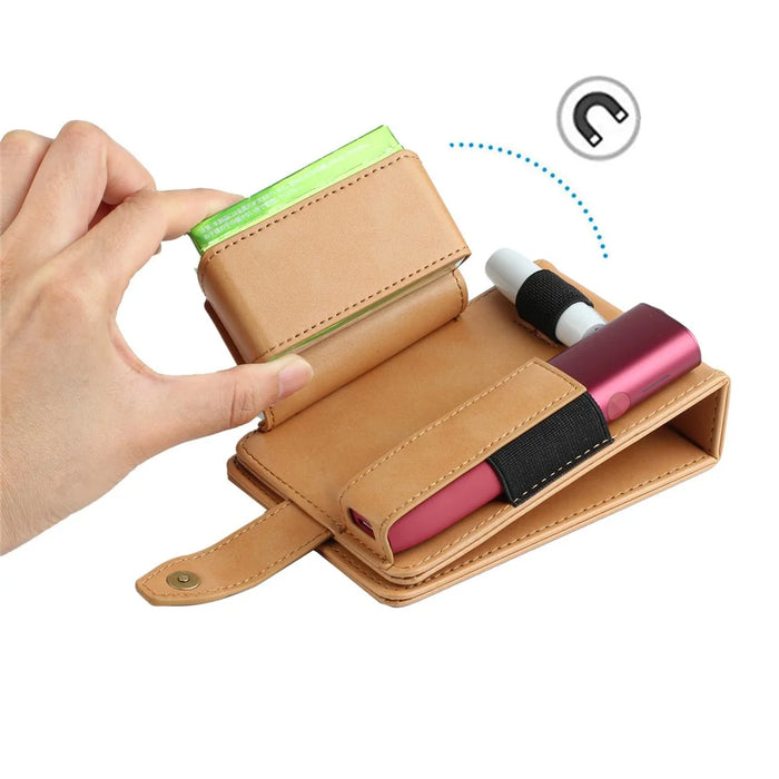 For IQOS Iluma One / Multi Protective Case E-Cigarette Holder Storage Bag - Light Brown - 3