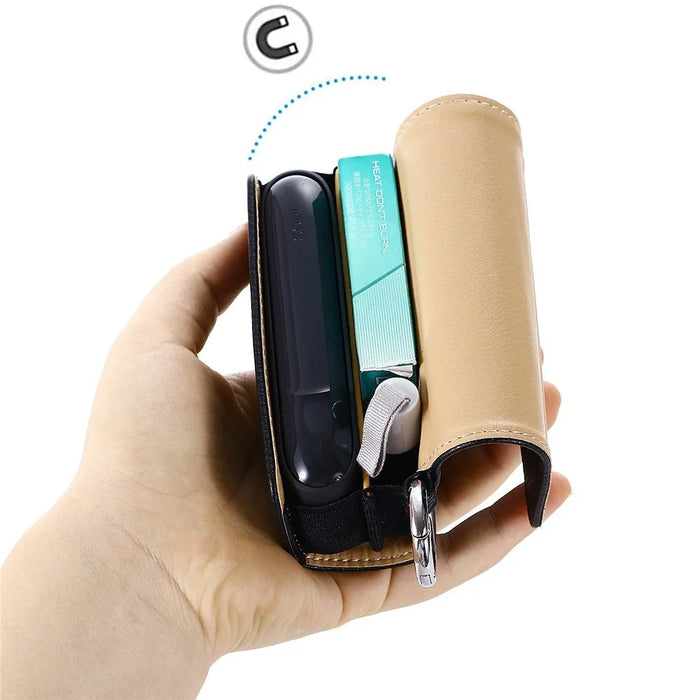 For IQOS 3 / Iluma Prime Case PU Leather Portable Electronic Cigarette Storage Bag - Black - 3