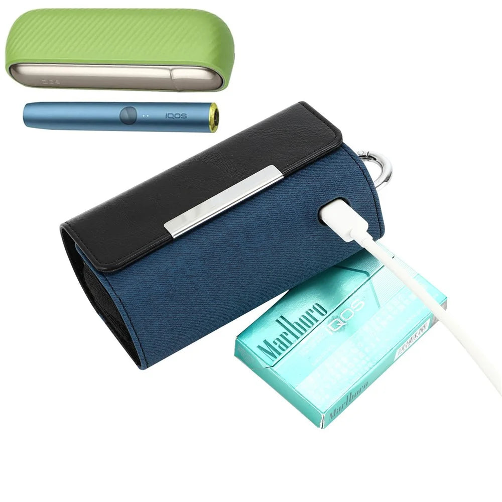 Storage Case for IQOS 3 / Iluma Prime , Flip Holder Electronic Cigarette Storage Pouch - Sapphire+Denim Dark Blue - 3