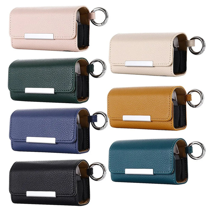 E-Cigarette Case for IQOS 3 / 3 Duo , Portable PU Leather Litchi Texture Storage Bag - Black - 6