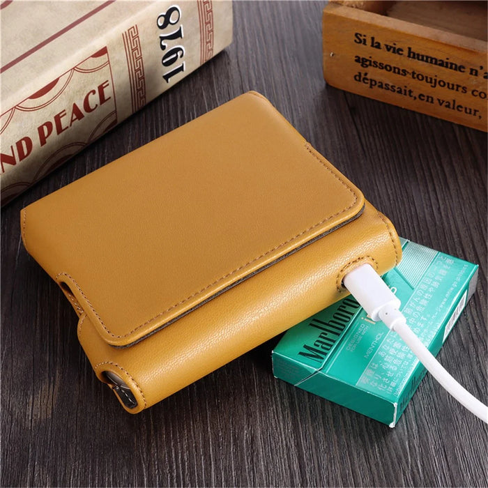 For IQOS 3 / 3 Duo / Iluma Cigarette Case Anti-Shock Protective Storage Cover - Light Brown - 4