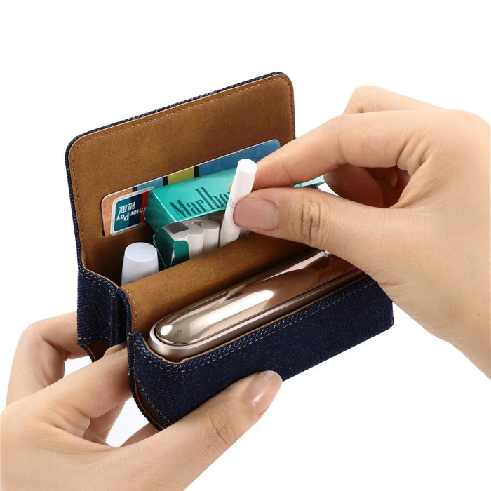 For IQOS 3 / 3 Duo / Iluma Cigarette Case Anti-Shock Protective Storage Cover - Light Brown - 7