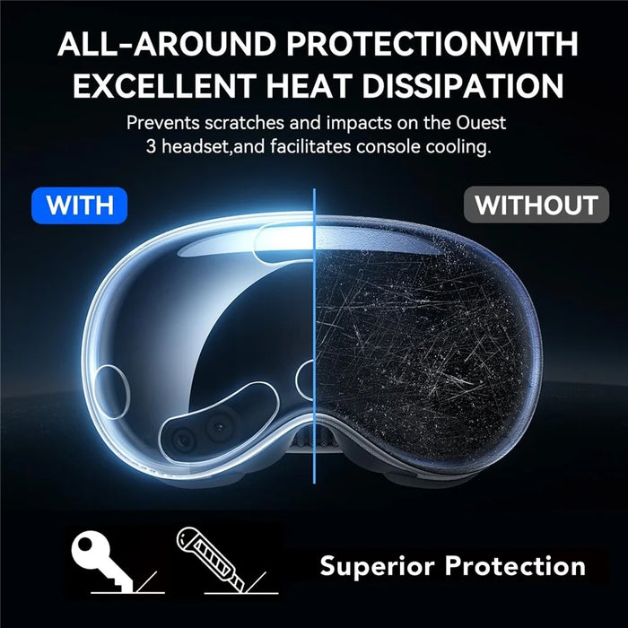 AHASTYLE WG146 TPU+PC Case for Apple Vision Pro Headset Protective Cover - Transparent - 3