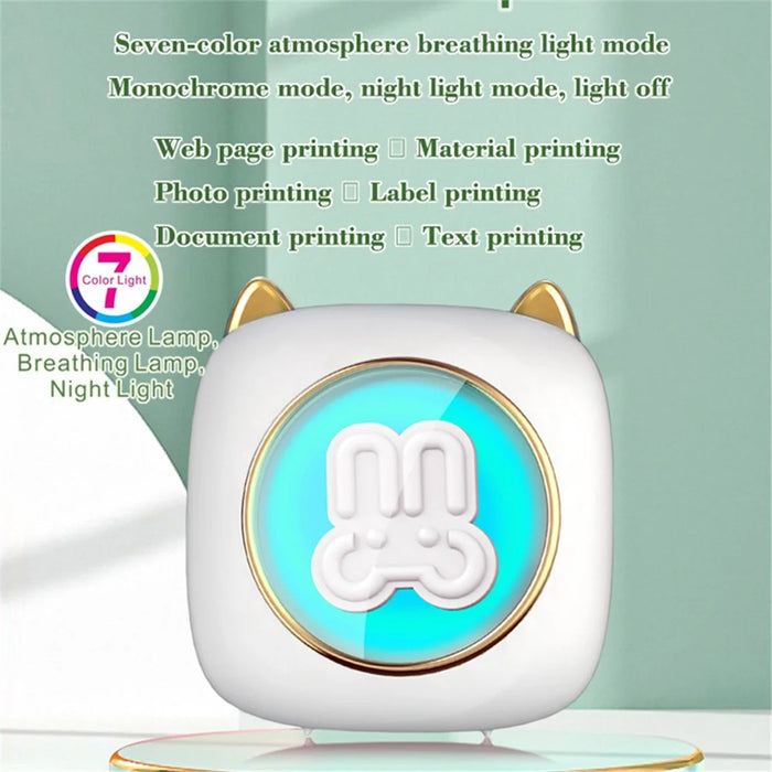 C23 Bluetooth-compatible Connection Thermal Printer Wireless Mini Pocket Printer, Standard Version - White - 2