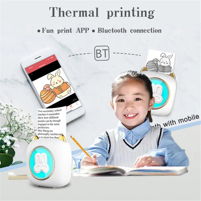 C23 Bluetooth-compatible Connection Thermal Printer Wireless Mini Pocket Printer, Standard Version - White - 4
