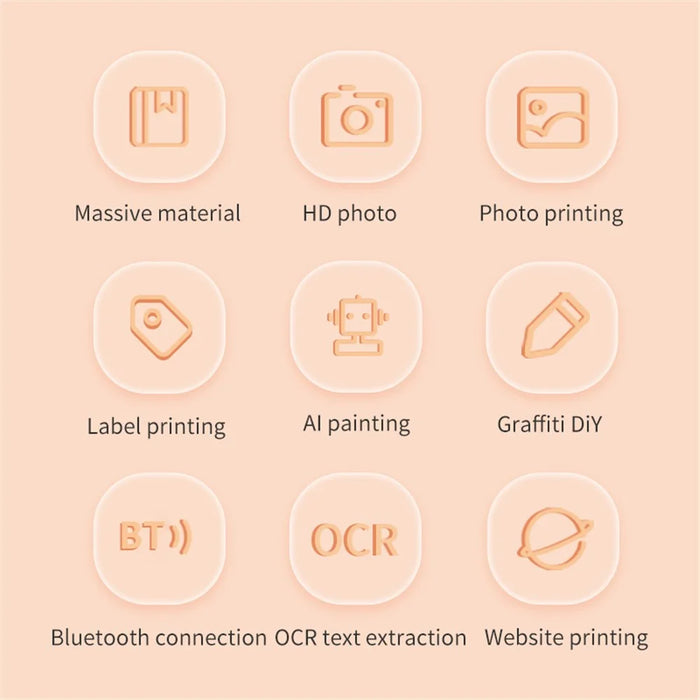 X7 Breathing Light Mini Portable Printer Wireless Thermal Photo Pocket Printer, Standard Version - Pink - 3