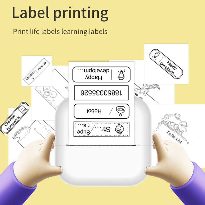 X7 Breathing Light Mini Portable Printer Wireless Thermal Photo Pocket Printer, Standard Version - Pink - 7