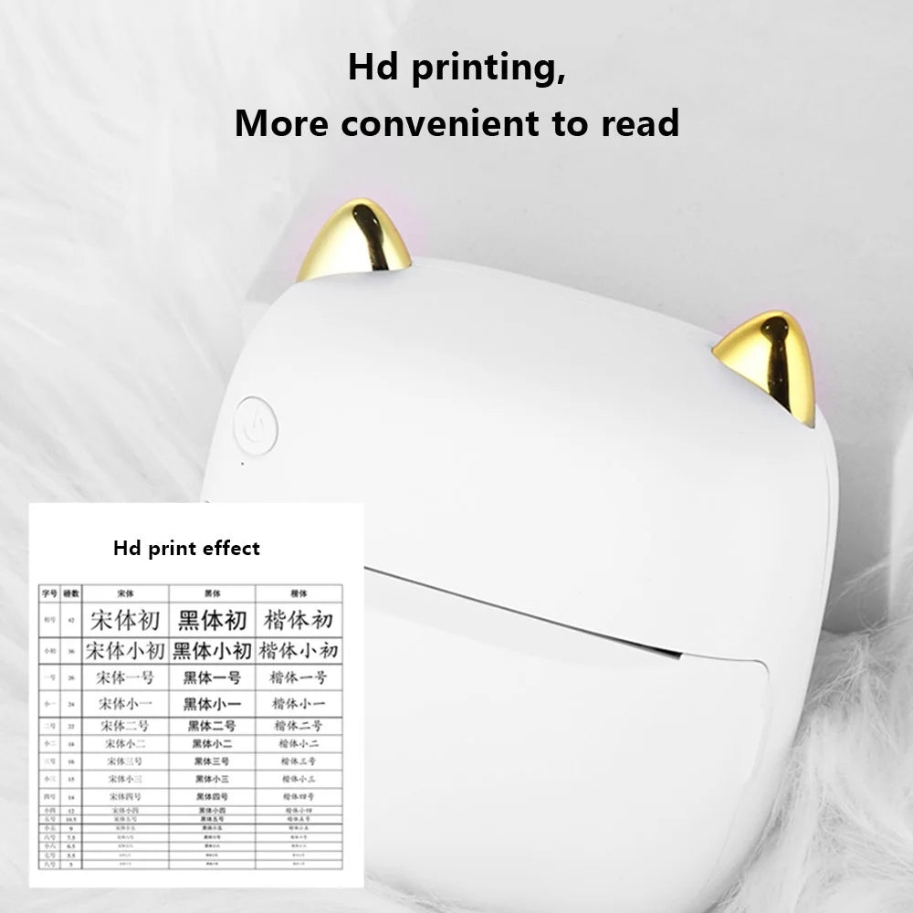 C23 Bluetooth-compatible Thermal Printer Wireless Mini Printer with Thermal Paper and Crayon - Blue - 6