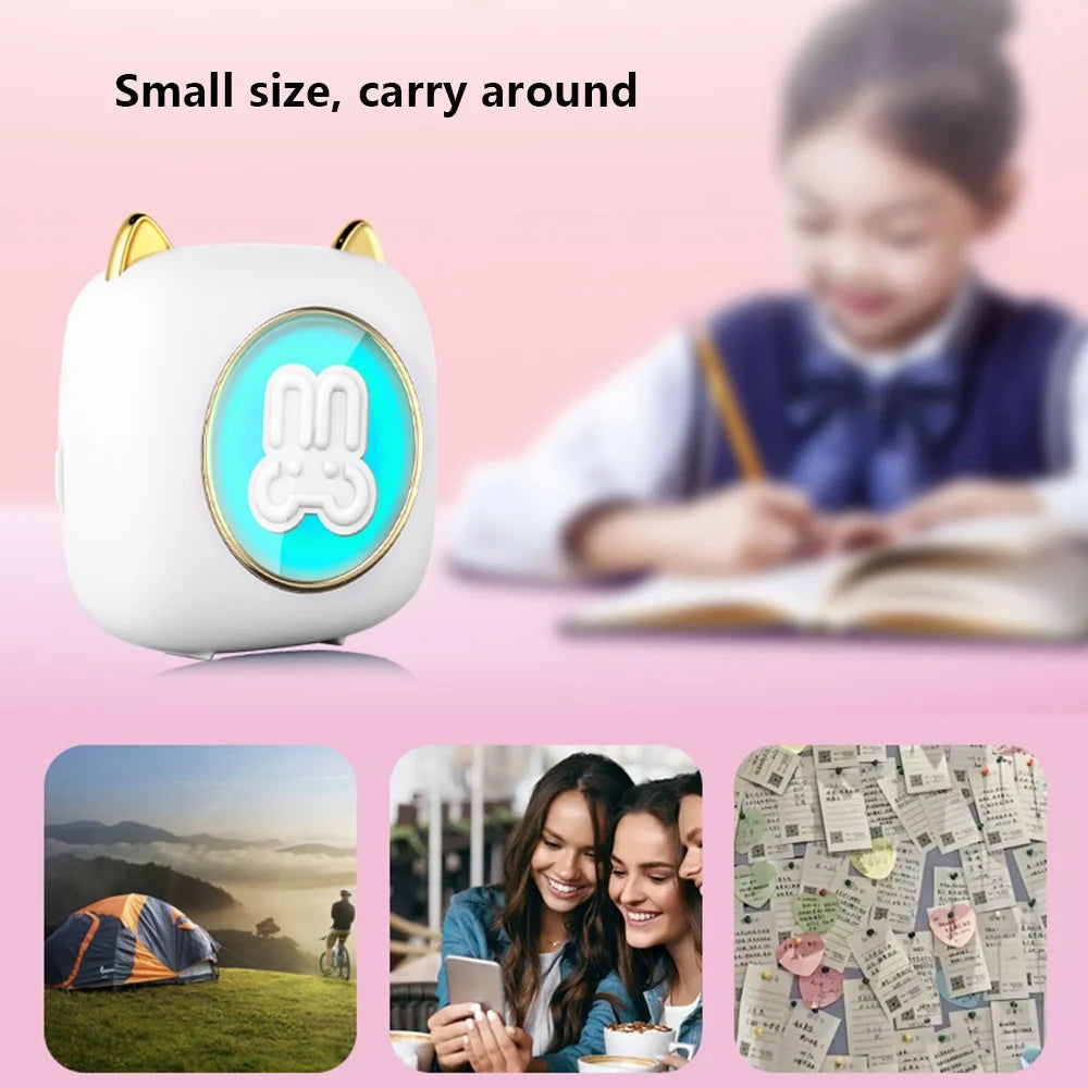 C23 Bluetooth-compatible Thermal Printer Wireless Mini Printer with Thermal Paper and Crayon - Blue - 7