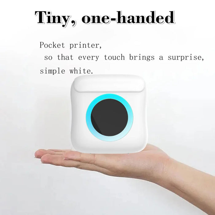 C22 Pocket Printer Bluetooth-compatible Inkless Mini Sticker Printer Colorful Atmosphere Light - Blue - 6
