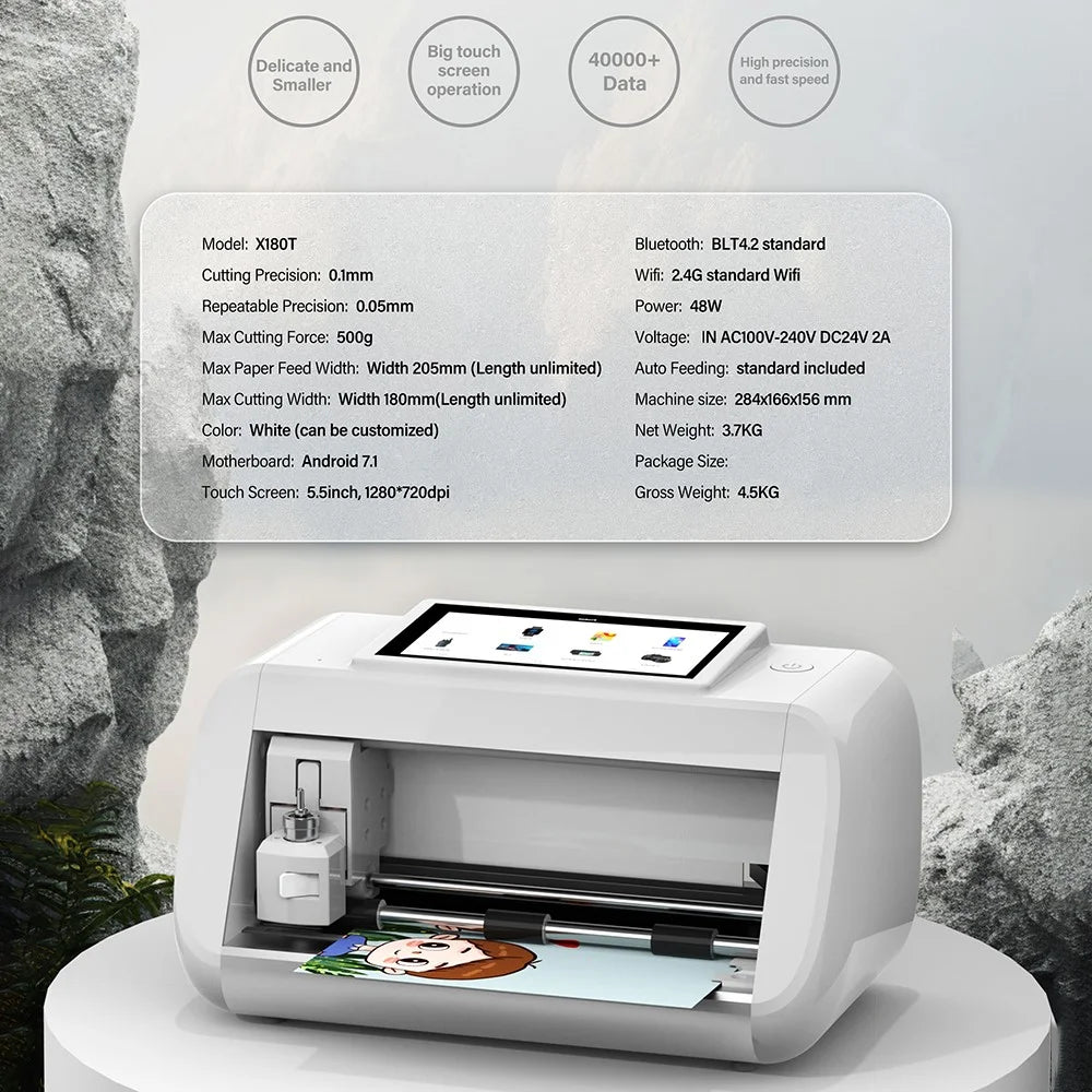 X180T Cell Phone Screen Film Cutter Bluetooth-compatible Smart DIY Cutting Machine - EU Plug - 2