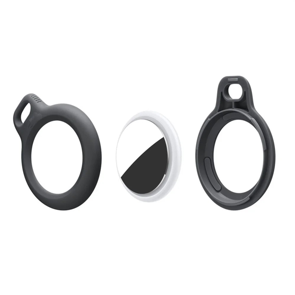 Protective Cover for AirTag Anti-lost Tracker ABS Anti-scratch Case with Strap - Black - 3