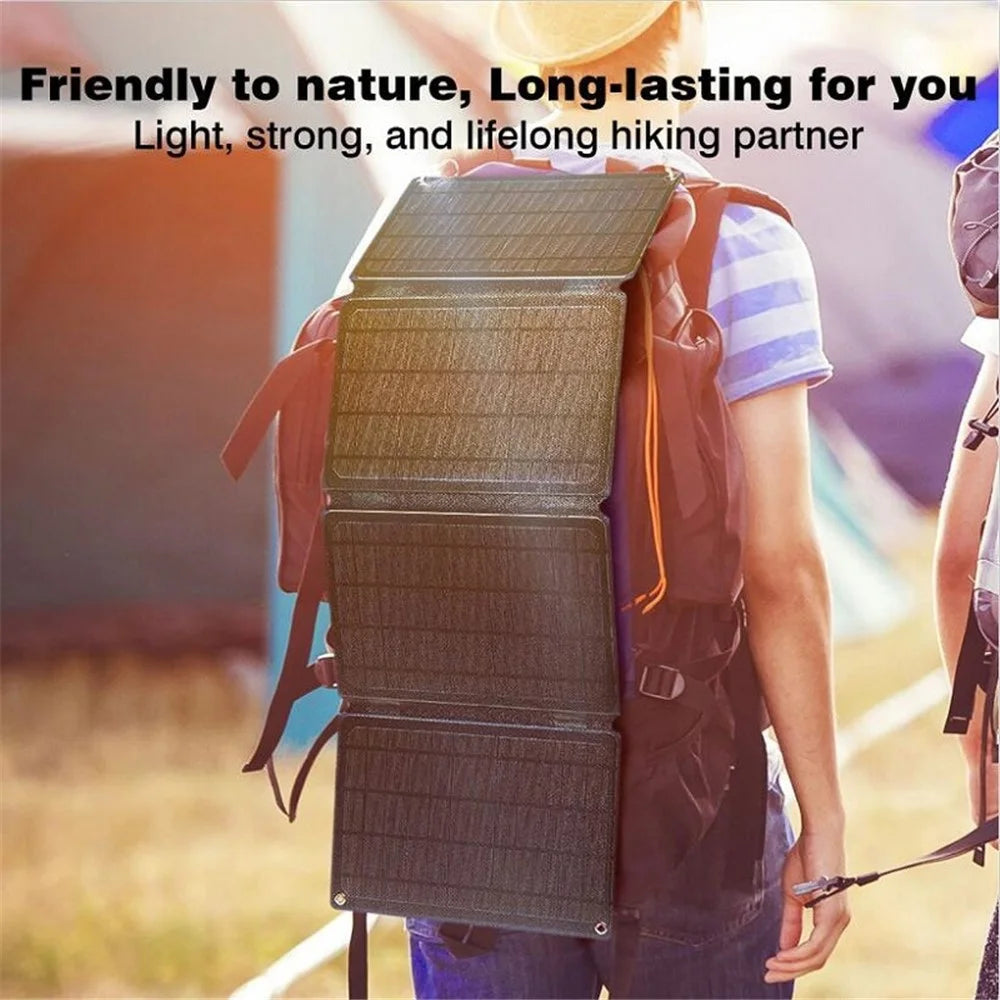 Solar Charger 30W Foldable Sun Power Solar Panel for Camping 5V / 12V Waterproof Dual USB Ports - 3