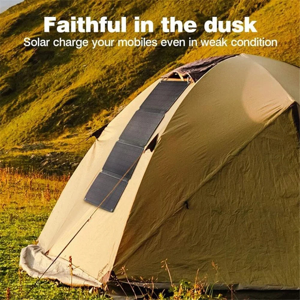 Solar Charger 30W Foldable Sun Power Solar Panel for Camping 5V / 12V Waterproof Dual USB Ports - 4