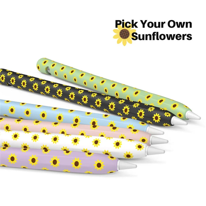 AHASTYLE PT93SF For Apple Pencil (1st Generation) Silicone Sleeve Sunflower Pattern Skin-touch Cover - Blue - 5