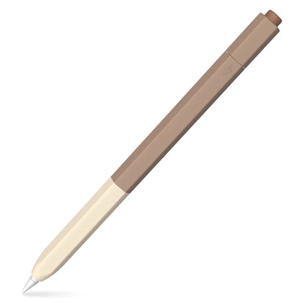 AHASTYLE PT-LC05 For Apple Pencil (2nd Generation) Silicone Sleeve Dual Color Stylus Cover - Gradient Tea Brown - 1