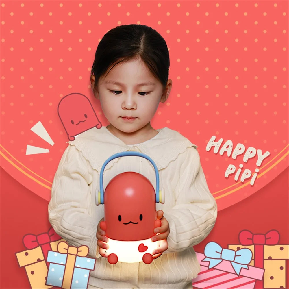 ICARER FAMILY IF-PI001 Cartoon Pipi Night Light 3 Brightness Adjustable Desk Lamp - Red - 3