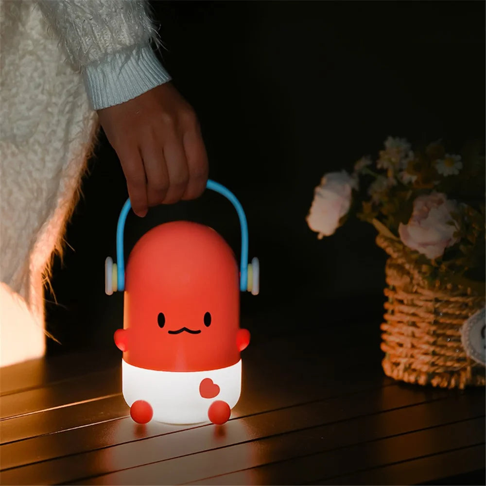 ICARER FAMILY IF-PI001 Cartoon Pipi Night Light 3 Brightness Adjustable Desk Lamp - Red - 4