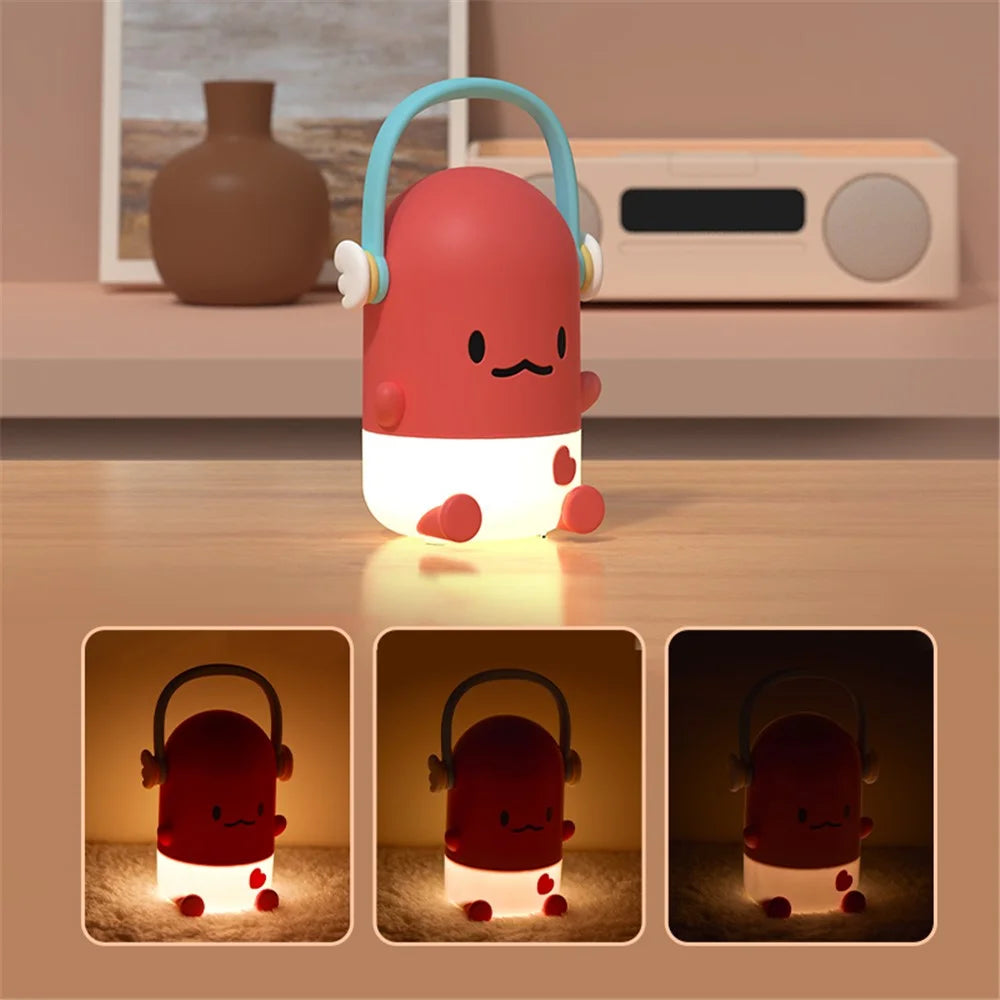 ICARER FAMILY IF-PI001 Cartoon Pipi Night Light 3 Brightness Adjustable Desk Lamp - Red - 5