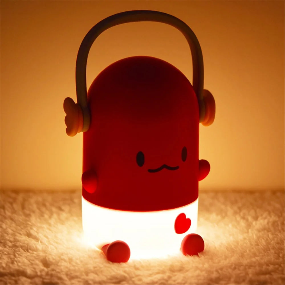 ICARER FAMILY IF-PI001 Cartoon Pipi Night Light 3 Brightness Adjustable Desk Lamp - Red - 7