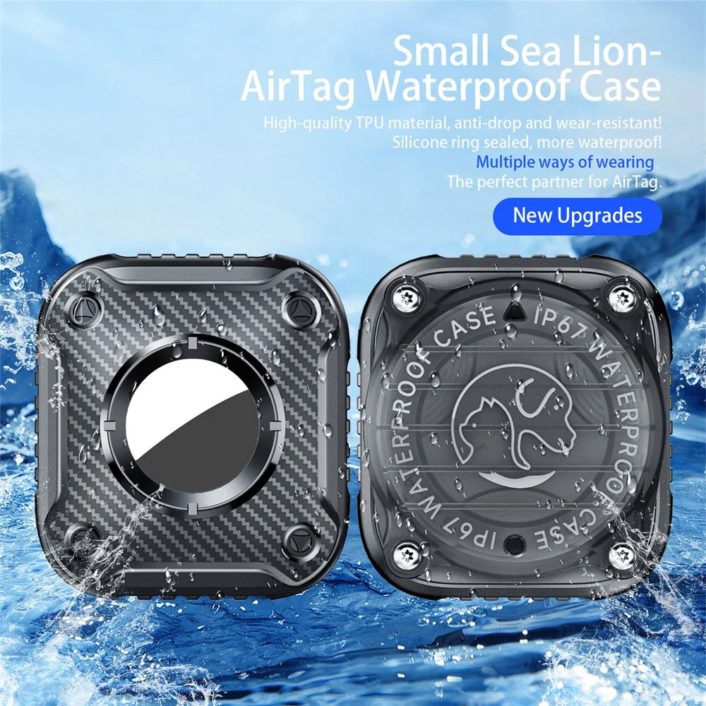 For Apple AirTag TPU Case Waterproof Protective Shell Pet Collar Anti-lost Locator - Black - 3