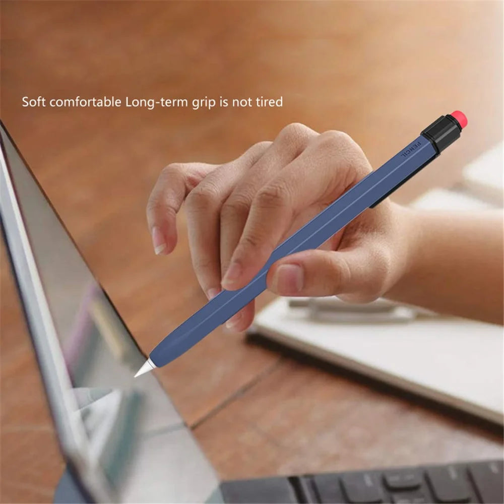 AHASTYLE PT180-1-K For Apple Pencil (1st Generation) Sleeve Stylus Pen Retro Case Silicone Protective Cover - Yellow - 4