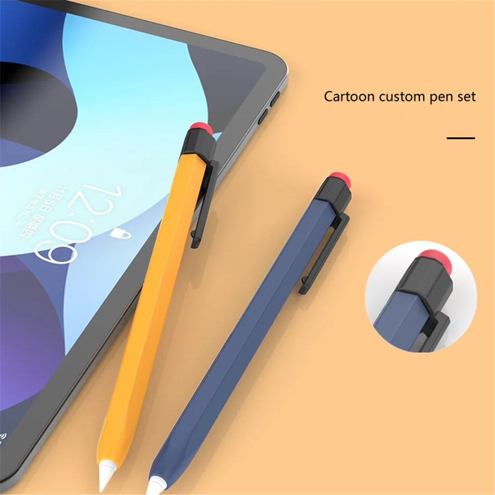 AHASTYLE PT180-1-K For Apple Pencil (1st Generation) Sleeve Stylus Pen Retro Case Silicone Protective Cover - Yellow - 5