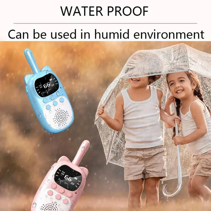 DJ200 1 Pair Cartoon Kids Walkie Talkies Parent-child Interaction Wireless Handheld Interphone - Pink+Blue - 7
