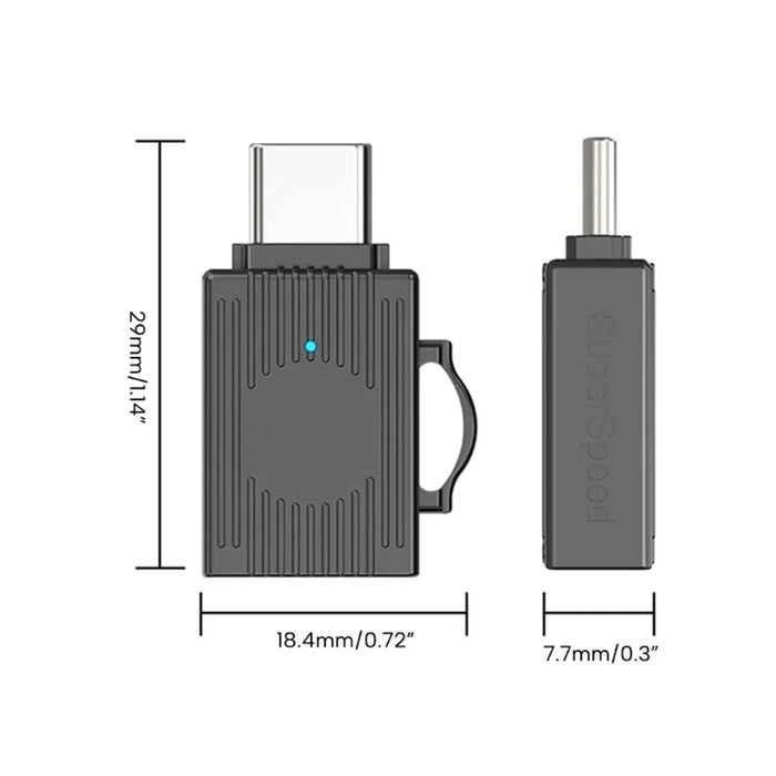 JS-103 USB to Type-C 3.0 Converter High Speed U Disk Zinc Alloy OTG Adapter for Laptop Computer - Silver - 5