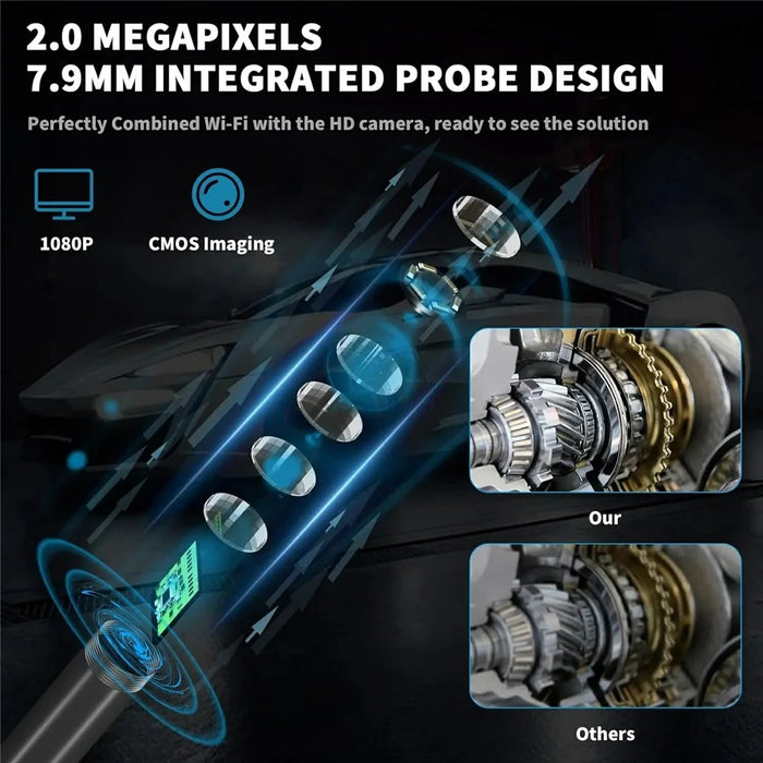 NK-5001Pro 3m Hard Wire Car Inspection 2MP 8MM Camera Microscope USB+Type-C+8-Pin Phone Endoscope - 7
