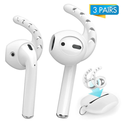 AHASTYLE PT14 for Apple AirPods with Charging Case (2016)  /  (2019)  /  AirPods with Wireless Charging Case (2019) 3 Pairs Ear Cap with Hook - white - 1