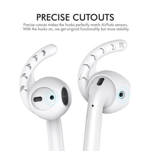 AHASTYLE PT14 for Apple AirPods with Charging Case (2016)  /  (2019)  /  AirPods with Wireless Charging Case (2019) 3 Pairs Ear Cap with Hook - white - 2