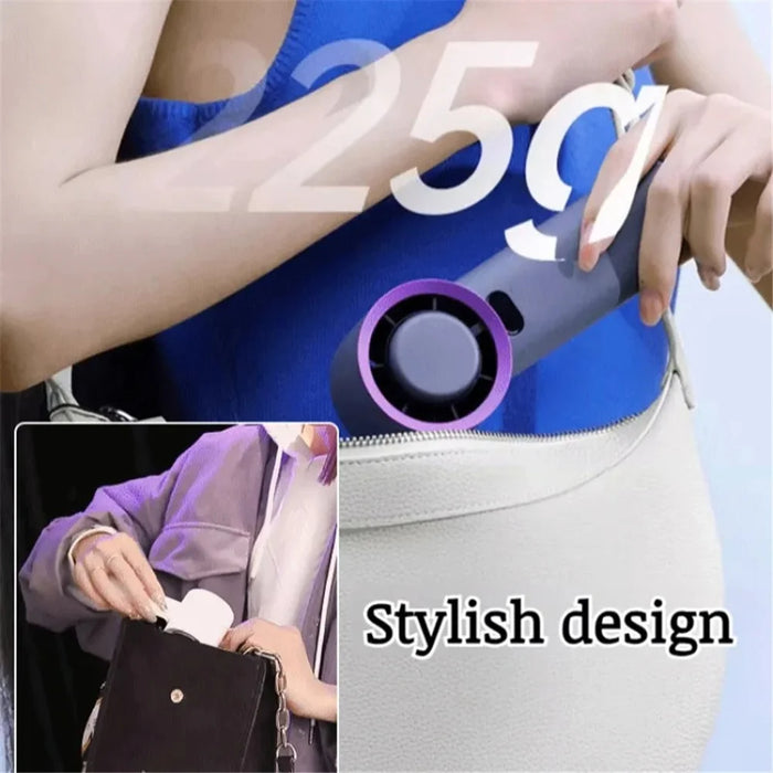 A60 100 Gears Cooling Fan Stepless Adjustable Digital Display Turbo Bladeless Handheld Fan - White - 6